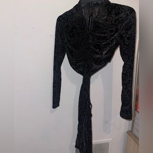 SHEIN SXY Cut Out Tie Back Ruched Velvet Bodycon Dress